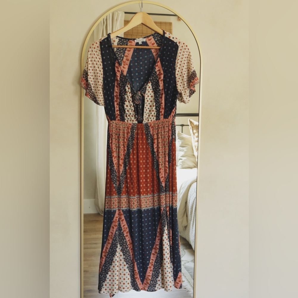 Patchwork Midi Dress